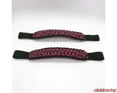 Bartact Black/Pink Camo Headrest Paracord Grab Handles Pair Jeep Gladiator | Wrangler | Toyota Tacoma | Ford Bronco - TAOGHHPBI