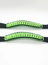 Bartact Black/Gecko Neon Green Headrest Paracord Grab Handles Pair Jeep Gladiator | Wrangler | Toyota Tacoma | Ford Bronco                                     - TAOGHHPBL - Image 2