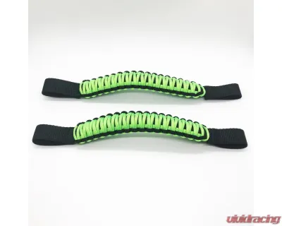 Bartact Black/Gecko Neon Green Headrest Paracord Grab Handles Pair Jeep Gladiator | Wrangler | Toyota Tacoma | Ford Bronco - TAOGHHPBL