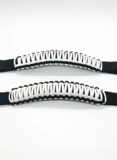 Bartact Black/White Headrest Paracord Grab Handles Pair Jeep Gladiator | Wrangler | Toyota Tacoma | Ford Bronco                                     - TAOGHHPBW - Image 2