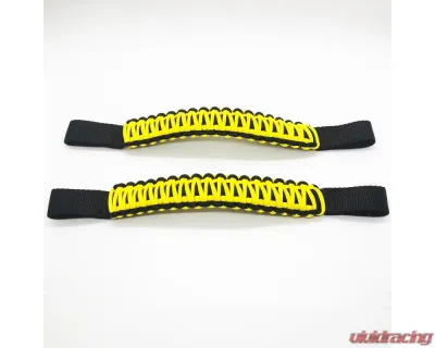 Bartact Black/Yellow Headrest Paracord Grab Handles Pair Jeep Gladiator | Wrangler | Toyota Tacoma | Ford Bronco - TAOGHHPBY
