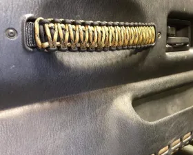 Bartact Interior Door Pull Handles 550 Paracord Grab w/ Grommets Pair Black | Teal Jeep Wrangler 2007-2018