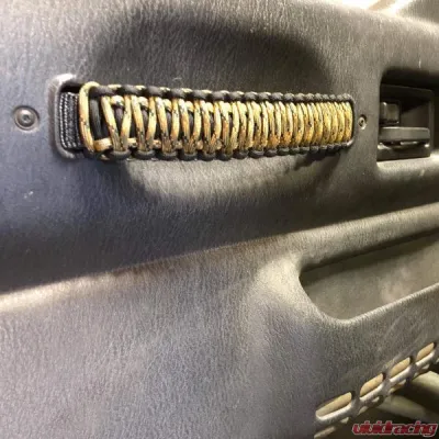 Bartact Interior Door Pull Handles 550 Paracord Grab w/ Grommets Pair Black | Teal Jeep Wrangler 2007-2018 - TAOGHRPB5