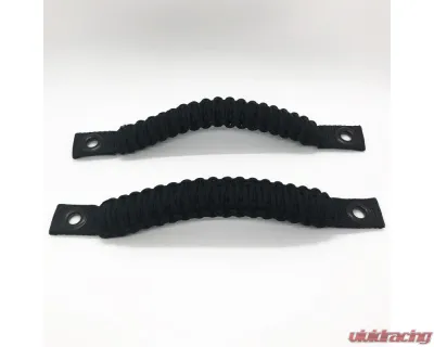 Bartact Black/Black Grab Handles Paracord Sound Bar Rear Side Pair Jeep Wrangler JK 2007-2018 - TAOGHRPBB