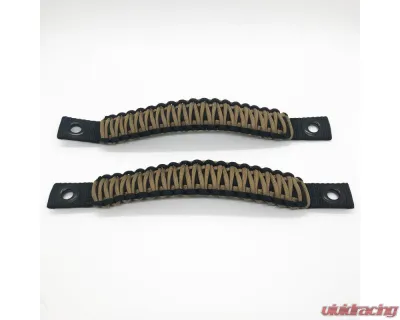 Bartact Black/Coyote Grab Handles Paracord Sound Bar Rear Side Pair Jeep Wrangler JK 2007-2018 - TAOGHRPBC