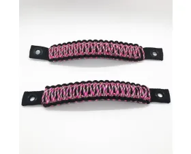 Bartact Black/Pink Camo Grab Handles Paracord Sound Bar Rear Side Pair Jeep Wrangler JK 2007-2018