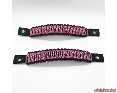 Bartact Black/Pink Camo Grab Handles Paracord Sound Bar Rear Side Pair Jeep Wrangler JK 2007-2018 - TAOGHRPBI