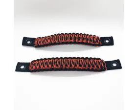 Bartact Black/Orange Camo Grab Handles Paracord Sound Bar Rear Side Pair Jeep Wrangler JK 2007-2018
