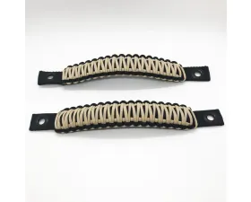 Bartact Black/Khaki Grab Handles Paracord Sound Bar Rear Side Pair Jeep Wrangler JK 2007-2018