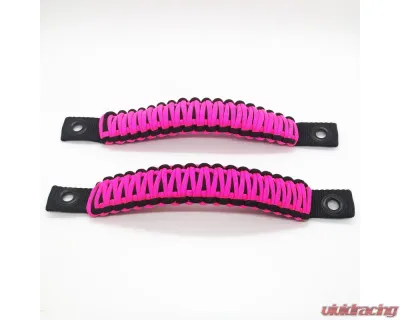 Bartact Black/Hot Pink Grab Handles Paracord Sound Bar Rear Side Pair Jeep Wrangler JK 2007-2018 - TAOGHRPBP