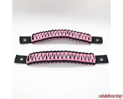 Bartact Black/Baby Pink Grab Handles Paracord Sound Bar Rear Side Pair Jeep Wrangler JK 2007-2018 - TAOGHRPBQ