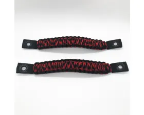 Bartact Black/Spider Bite Grab Handles Paracord Sound Bar Rear Side Pair Jeep Wrangler JK 2007-2018