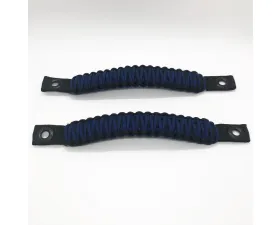 Bartact Black/Navy Blue Midnight Grab Handles Paracord Sound Bar Rear Side Pair Jeep Wrangler JK 2007-2018