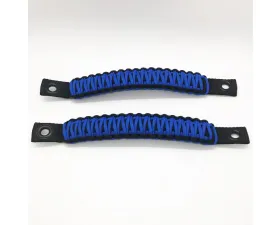 Bartact Black/Blue Grab Handles Paracord Sound Bar Rear Side Pair Jeep Wrangler JK 2007-2018