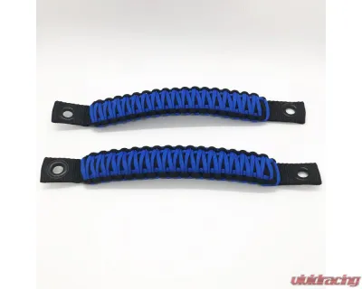 Bartact Black/Blue Grab Handles Paracord Sound Bar Rear Side Pair Jeep Wrangler JK 2007-2018 - TAOGHRPBU