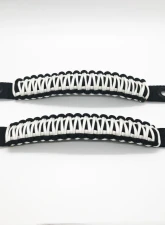 Bartact Black/White Grab Handles Paracord Sound Bar Rear Side Pair Jeep Wrangler JK 2007-2018                                     - TAOGHRPBW - Image 2