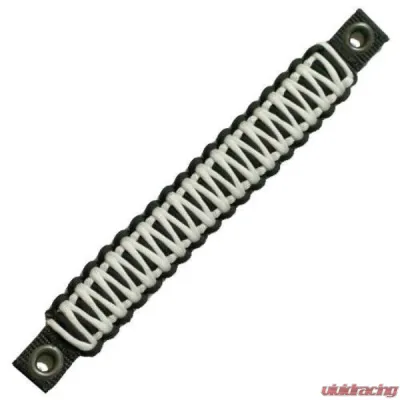 Bartact Black/White Grab Handles Paracord Sound Bar Rear Side Pair Jeep Wrangler JK 2007-2018 - TAOGHRPBW