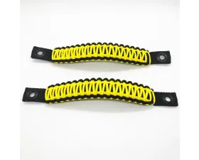 Bartact Black/Yellow Grab Handles Paracord Sound Bar Rear Side Pair Jeep Wrangler JK 2007-2018