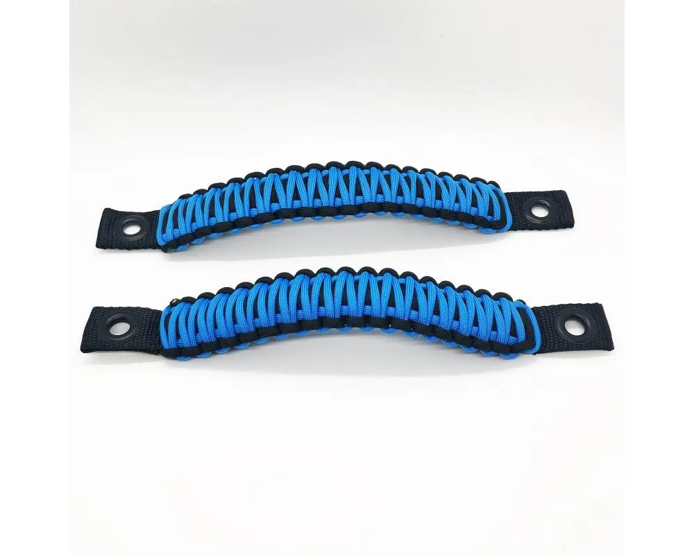 Bartact Black/Cosmos Blue Grab Handles Paracord Sound Bar Rear Side Pair Jeep Wrangler JK 2007-2018 - TAOGHRPBZ