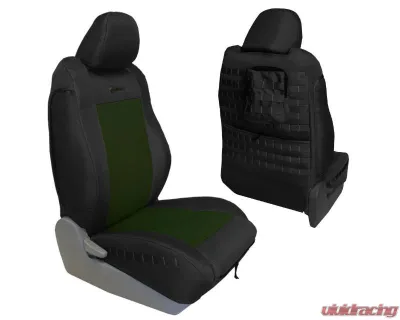 Bartact Black | Olive Drab Front Tactical Series Seat Covers Pair Toyota Tacoma 2005-2008 - TTAC0508FPBO