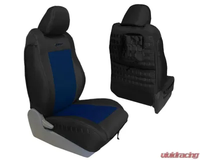 Bartact Black | Navy Front Tactical Series Seat Covers Pair Toyota Tacoma 2005-2008 - TTAC0508FPBT