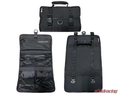 Bartact Black Universal Folding Toiletry Bag with 2 Full Length Pockets and 2 Bottom Pockets - UTB2-2-B