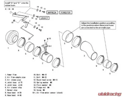 HKS RS BE5/BH5 (D) EJ208 SG5/SG9 EJ2 5 Subaru Impreza | WRX 4D 2002-2005 - 70020-AF101