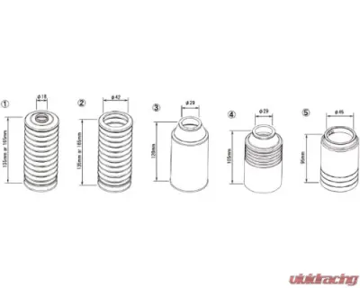HKS 105mm Inverted Type Dust Boot Set - 82004-AK012