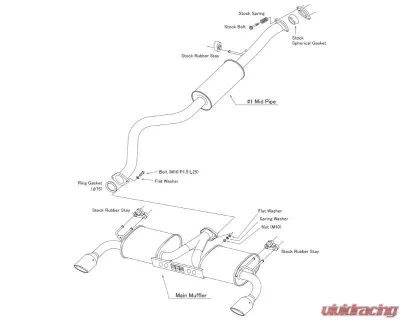 HKS Legamax Sports Exhaust Toyota GR Corolla 4BA-GZEA14H 2023+ - 31021-AT009