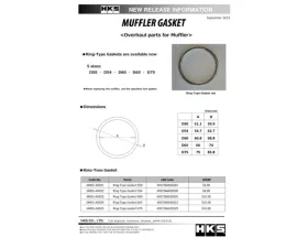 HKS 51.1mm ID 59.9mm OD Muffler Gasket