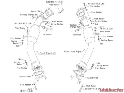 HKS Suspension Front Pipe w/Cat Infiniti Q50 | Q60 VR30DDTT 2017+ - 33006-KN001