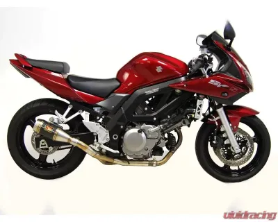 Competition Werkes Full Black GP Slip-On Exhaust Suzuki SV650 2003-2009 - WS1002-BV