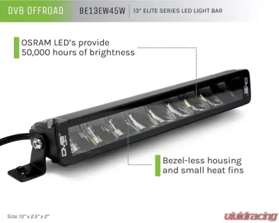 DV8 Off-Road 13 Inch High Profile LED Light Bar with Flood/Spot Combo Pattern - BE13EW45W