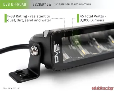 DV8 Off-Road 13 Inch High Profile LED Light Bar with Flood/Spot Combo Pattern - BE13EW45W