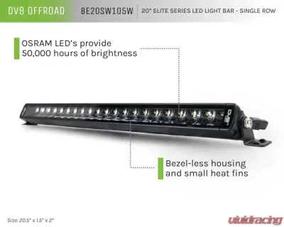DV8 Off-Road Universal 20-Inch Single Row LED Light Bar with Flood/Spot Combo Pattern - BE20SW105W