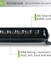 DV8 Off-Road Universal 20-Inch Single Row LED Light Bar with Flood/Spot Combo Pattern                                     - BE20SW105W - Image 8