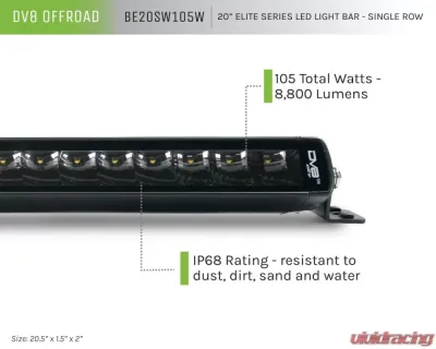 DV8 Off-Road Universal 20-Inch Single Row LED Light Bar with Flood/Spot Combo Pattern - BE20SW105W