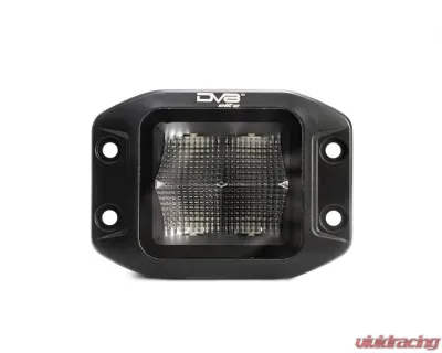 DV8 Off-Road Universal 3 Inch Cube LED Light with Flood Pattern and Flush Mount Plate - BE3FMW40W