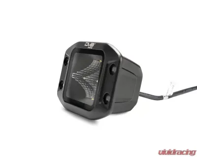 DV8 Off-Road Universal 3 Inch Cube LED Light with Flood Pattern and Flush Mount Plate - BE3FMW40W