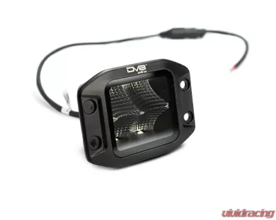 DV8 Off-Road Universal 3 Inch Cube LED Light with Flood Pattern and Flush Mount Plate - BE3FMW40W