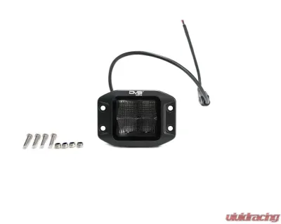 DV8 Off-Road Universal 3 Inch Cube LED Light with Flood Pattern and Flush Mount Plate - BE3FMW40W