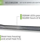 DV8 Off-Road Universal 52 Inch Dual Row LED Light Bar Flood/Spot Pattern with Side Mounts                                     - BE52EW500W - Image 9