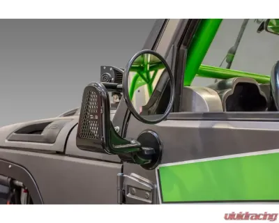 DV8 Offroad Tubular Mirrors; Black Jeep Wrangler 2007-2017 - D-JP-190050-B