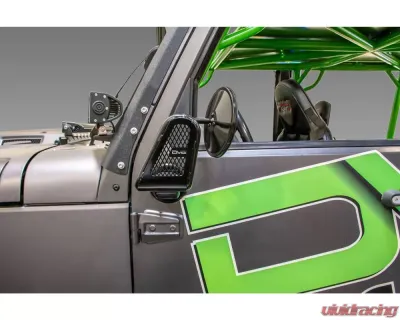 DV8 Offroad Tubular Mirrors; Black Jeep Wrangler 2007-2017 - D-JP-190050-B