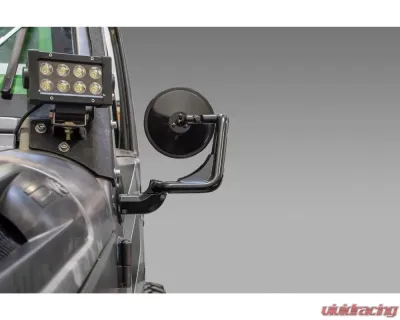 DV8 Offroad Tubular Mirrors; Black Jeep Wrangler 2007-2017 - D-JP-190050-B