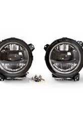 DV8 Offroad LED Headlights Black Jeep Wrangler | Gladiator JL | JLU | JT 2018-2025                                     - HLCJL-02 - Image 2