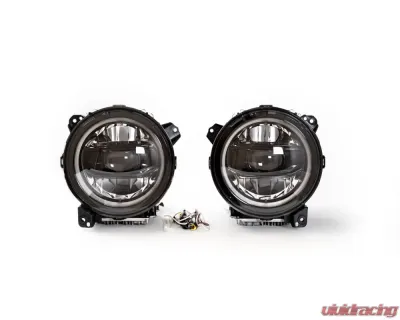 DV8 Offroad LED Headlights Black Jeep Wrangler | Gladiator JL | JLU | JT 2018-2025 - HLCJL-02