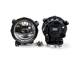 DV8 Off-Road LED Headlights for 2018-2022 Jeep JL & JT, Black Finish