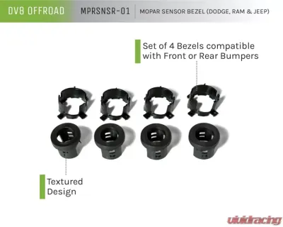 DV8 Off-Road Replacement Front Bezel and Rear Clip for Mopar Sensors - MPRSNSR-01 - MPRSNSR-01