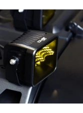 DV8 Off-Road 3-Inch Elite Series LED Amber Pod Light for Jeep Wrangler 2007-2018                                     - BE3EW40W-A - Image 6